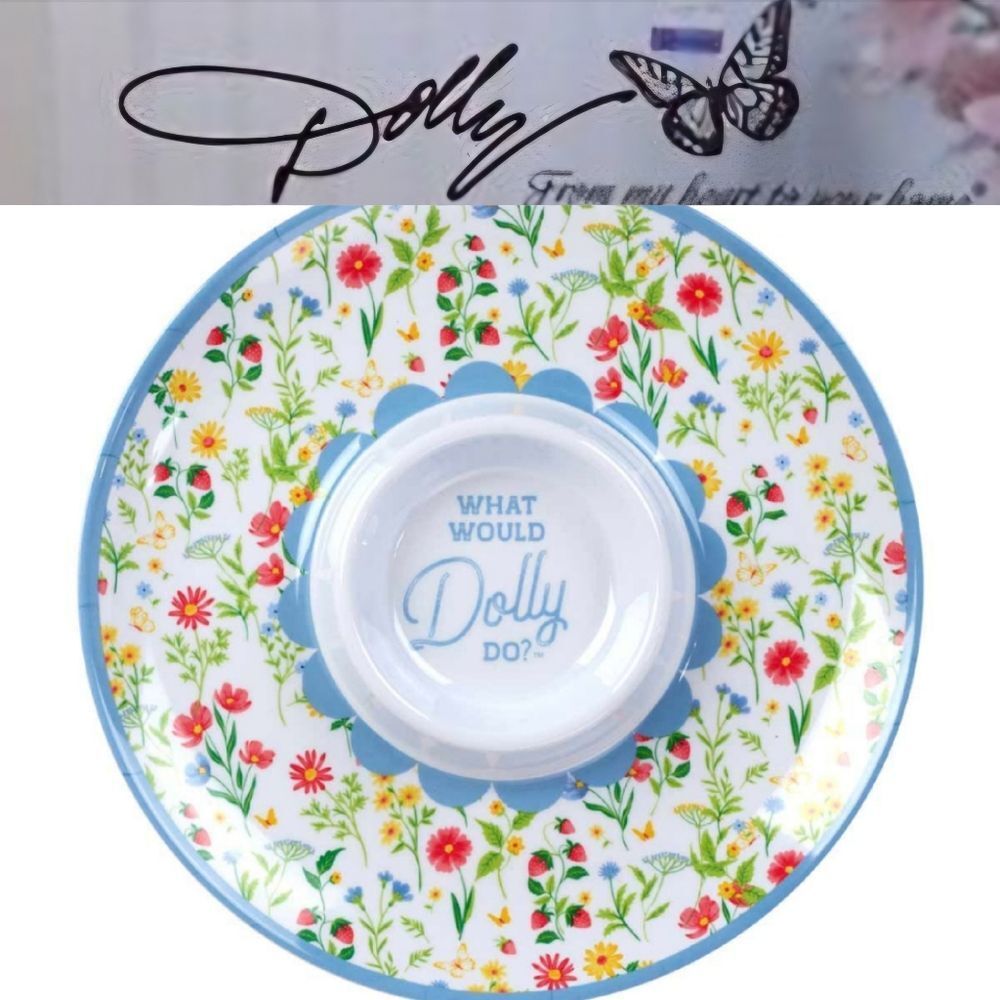 Dolly Parton, "What Would Dolly Do," Floral Serveware Plate
